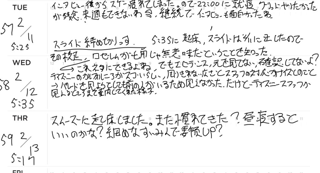 イバスタの日記例