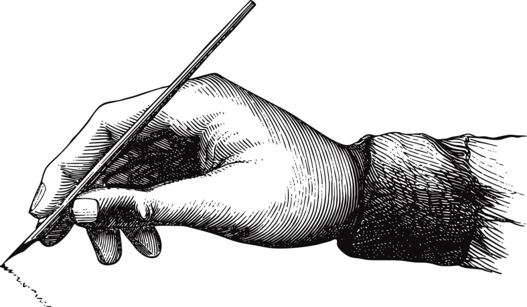 ペンを持つ手のイラスト