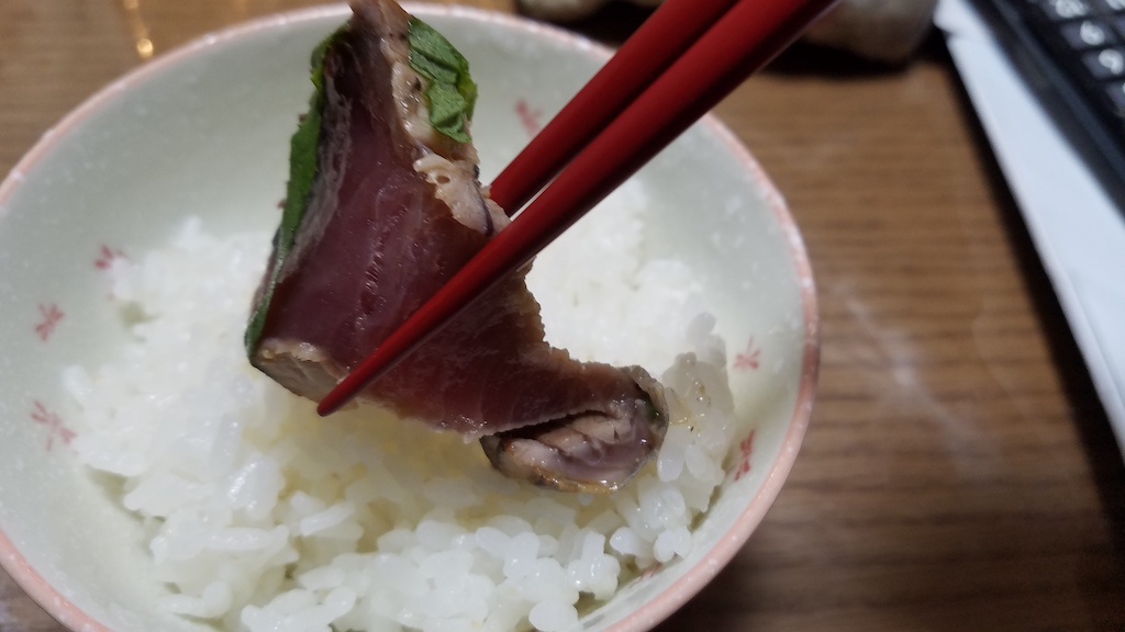 ご飯のおかずにカツオはオススメです。